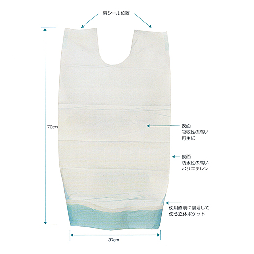 立体ポケット付患者エプロン